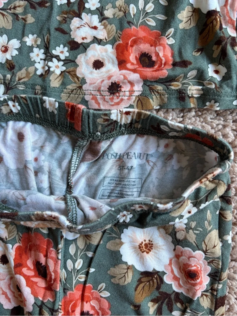 3T-4T Floral Long Sleeve Pajama Set: Posh Peanut